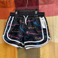 GIRLS CHAMPION SHORTS BLK/MULTI COLOR 7/8 NEW