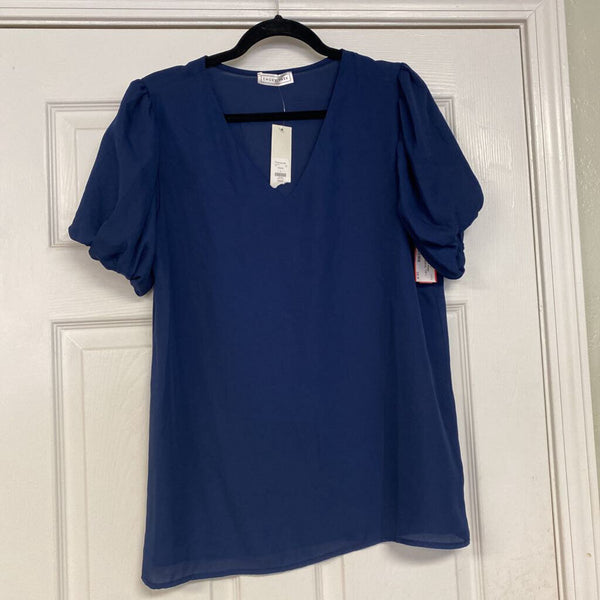 WOMENS EMORY PARK NAVY BLUE CASUAL TOP L NWT