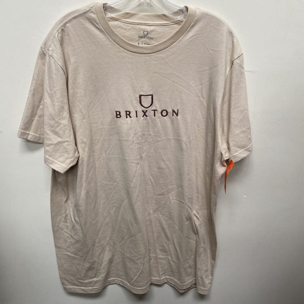 MENS BRIXTON TAN/BROWN T-SHIRT L
