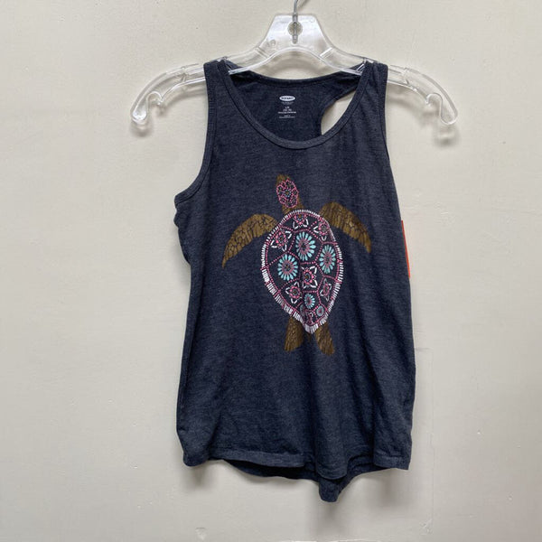 GIRLS OLD NAVY SL CHARCOAL GREY TOP W/TURTLE MULTI COLOR L 10/12