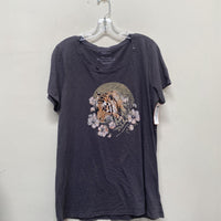 WOMENS TORRID CHARCOAL GREY SHIRT W/LEOPARD 2X