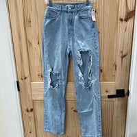 WOMENS PACSUN LT DENIM DIST. JEANS 26