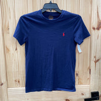 MENS POLO T-SHIRT NAVY BLUE/RED S