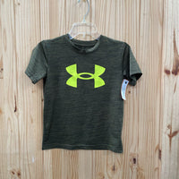 BOYS UNDER ARMOUR OLIVE/NEON YELLOW SHIRT 6