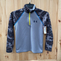 BOYS UNDER ARMOUR PULLOVER BLUE/BLK/GREY CAMO YSM 8