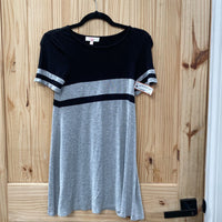 GIRLS GB BLK/GREY DRESS 8/10