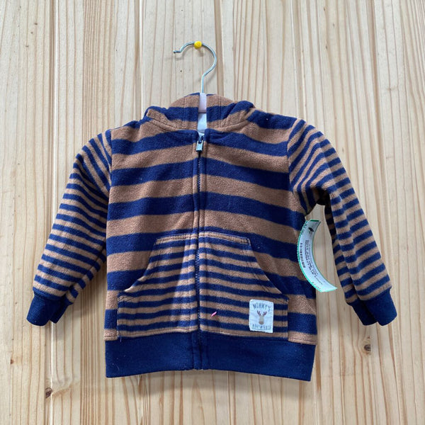 BOYS JUST ONE YOU BROWN/NAVY BLUE STRIPE JACKET 6M