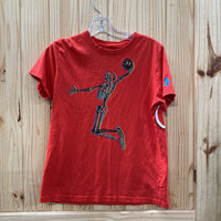 BOYS UNDER ARMOUR RED T-SHIRT W/SKELTON BODY YLG 12