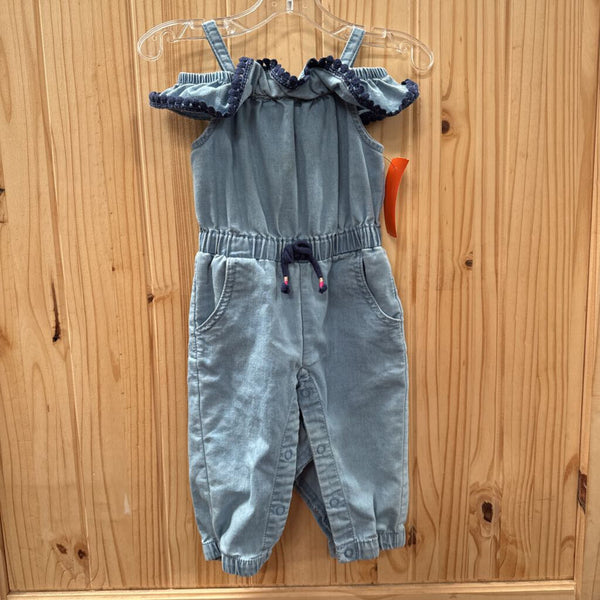 GIRLS GENUINEKIDS LINEN SL ROMPER 12M