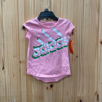 GIRLS ADIDAS 2PC SET PINK/WHITE/GREEN 2T