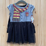 GIRLS HARRY POTTER DRESS GREY/BLK 2T