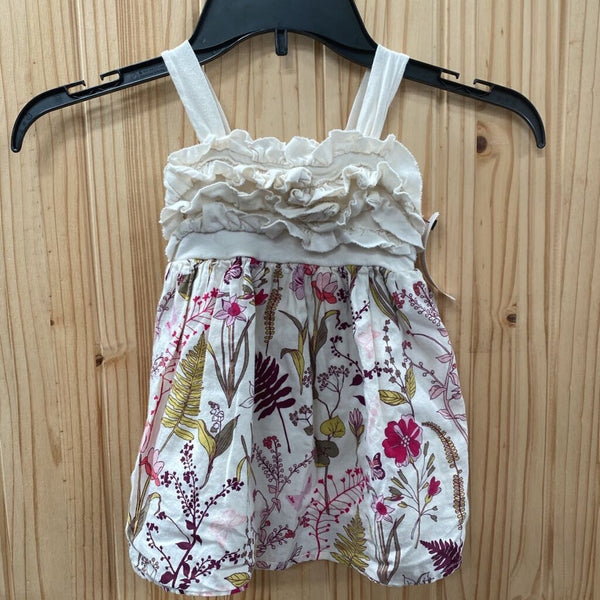 GIRLS BABYGAP IVORY FLORAL DRESS 12/18M