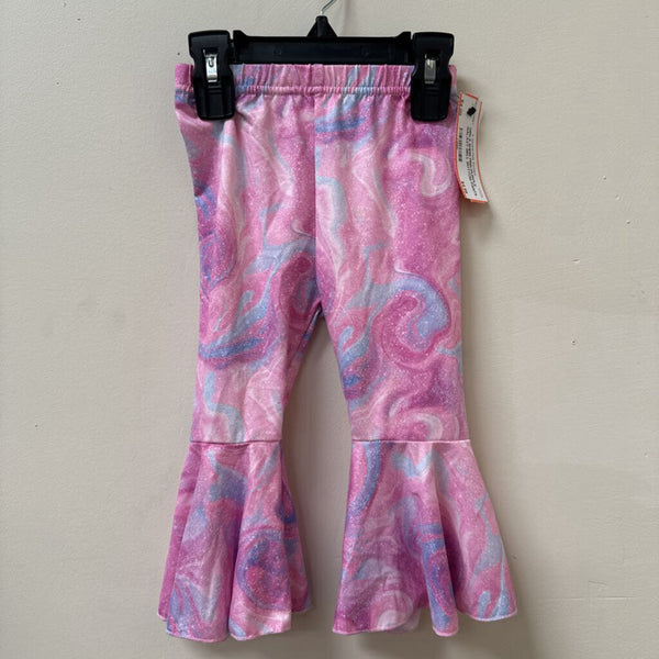 GIRLS SHEIN PINK/PURPLE GALAXY BELL BOTTOM PANTS 9/12M