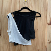 WOMENS SHEIN BLK TANK TOP W WHITE TANK XL