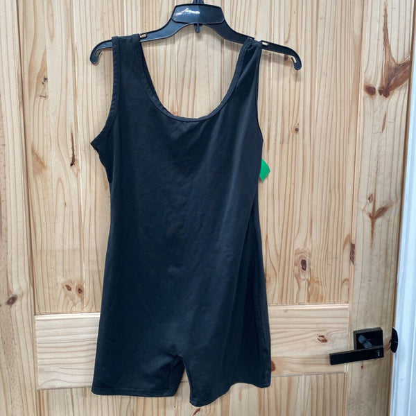 WOMENS BLACK ATHLETIC ROMPER L?