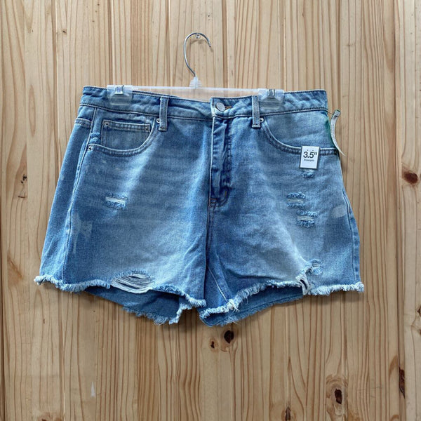 WOMENS TIME & TRUE DEMIN HI-RI SHORTS 12 NWT