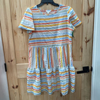 WOMENS TIME&TRUE MULTICOL. STRIPE DRESS M