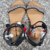 HOT KISS SANDALS WITH POM POMS 8.5