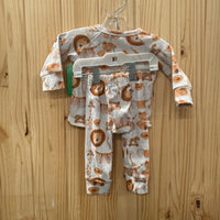 BOYS LITTLE ONE SHOP 2PC SET LION/TEDDY BEAR/GIRAFFE 6/12M