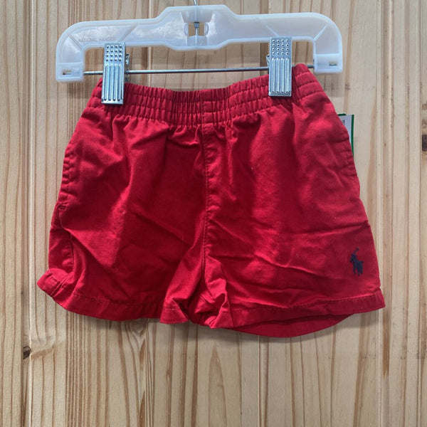 BOYS RALP LAUREN RED SHORTS 3M