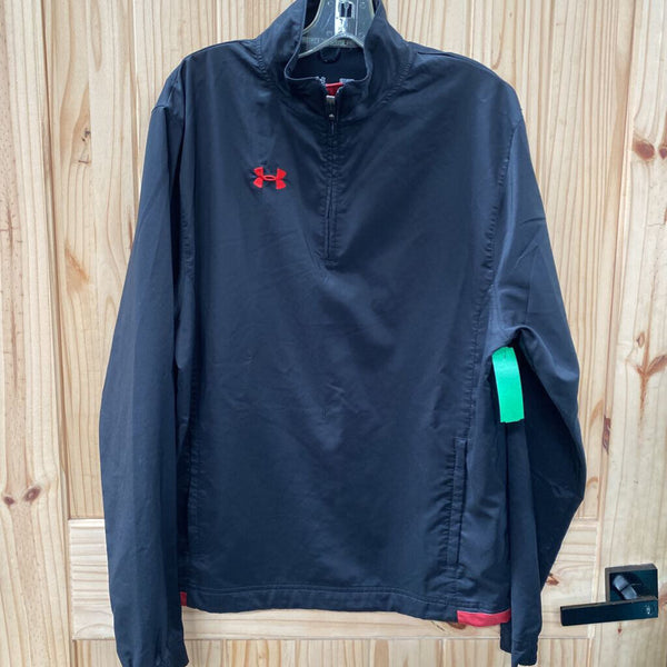 MENS UNDER ARMOUR PULLOVER BLK/RED S