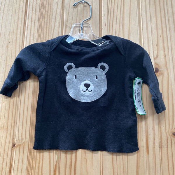 BOYS CARTES LS BLACK SHIRT W/BEAR 3M