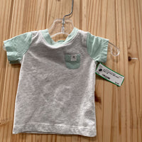 BOYS CARTERS MINT/GREY SHIRT 3M