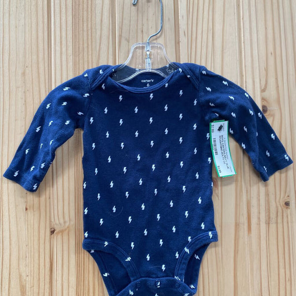 BOYS CARTERS NAVY BLUE W/LIGHTNING BOLTS 6M