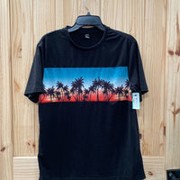 MENS SHEIN BLK PALM TREES T-SHIRT S