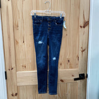 GIRLS CAT & JACK DK DENIM DIST. JEANS 12