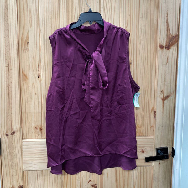 WOMENS SHEIN SATIN DK PURPLE TOP 3X