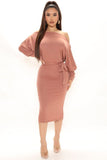 WOMENS FASHION NOVA BRWN SWEATER DRESS NWT 2X