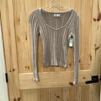 WOMENS HOLLISTER BRWN KNIT SWEATER M