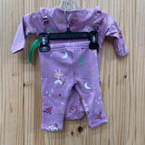 GIRLS GARANIMALS 2PC SET LT PURPLE W/MICE 0/3M NWT