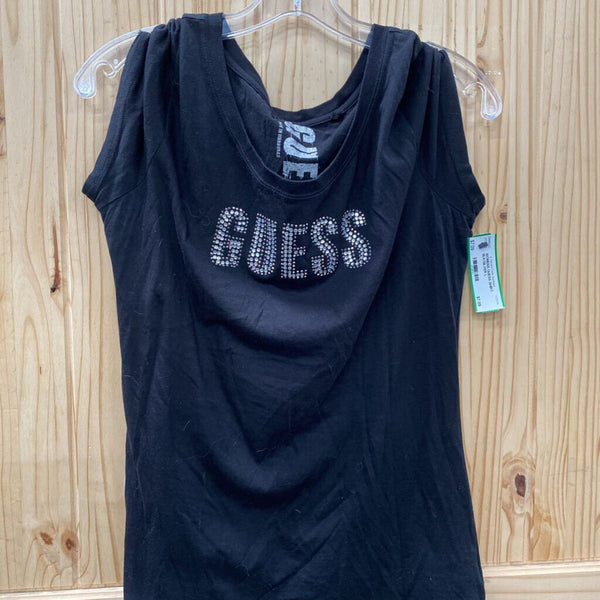 WOMENS GUESS SHIRT BLK/SILVER L