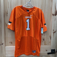 BOYS COWBOYS JERSEY SHIRT #1 ORANGE/WHITE/BLK XL 20