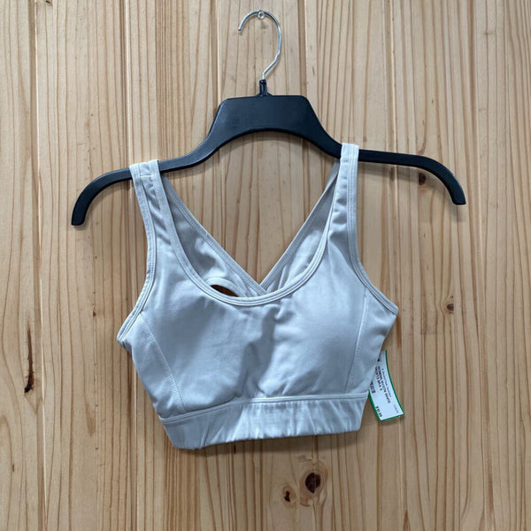 WOMENS NVGTN WHITE SPORTS BRA S