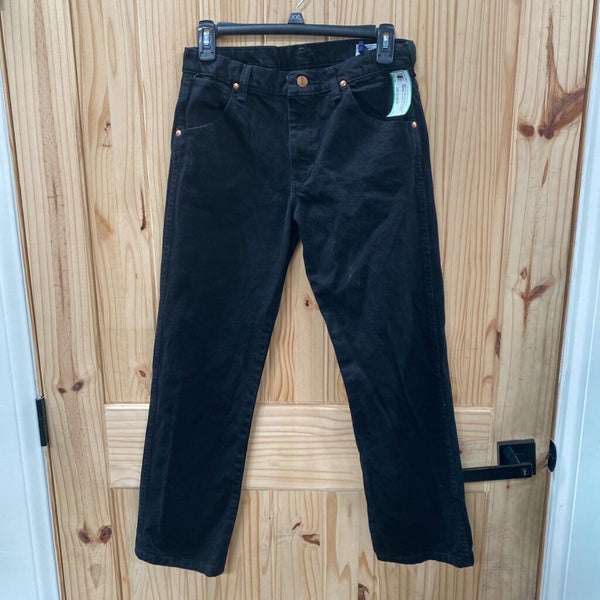 BOYS WRANGLER BLACK DENIM JEANS 12 HUSKY