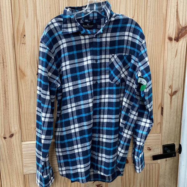 MENS TAILOR VINTAGE BLUE FLANNEL L