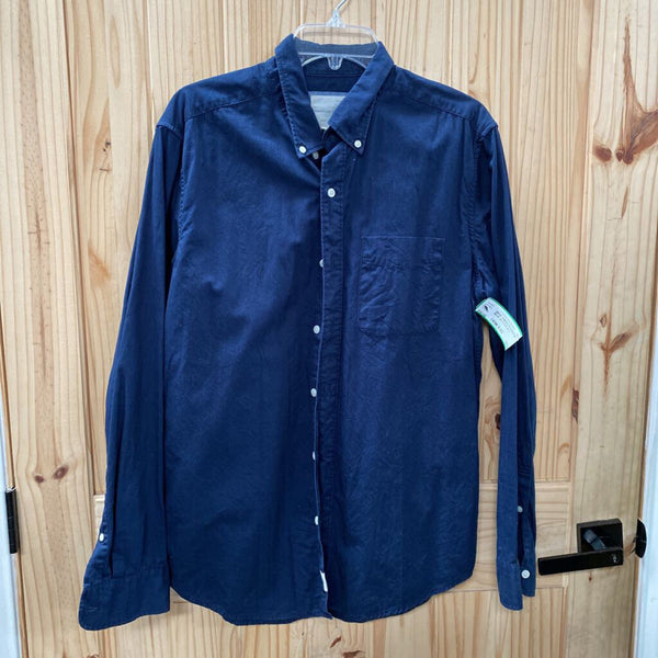 MENS AMERICAN EAGLE DK BLUE BUTTON UP L