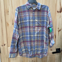 MENS GAP LT BLUR/PNK BUTTON UP M