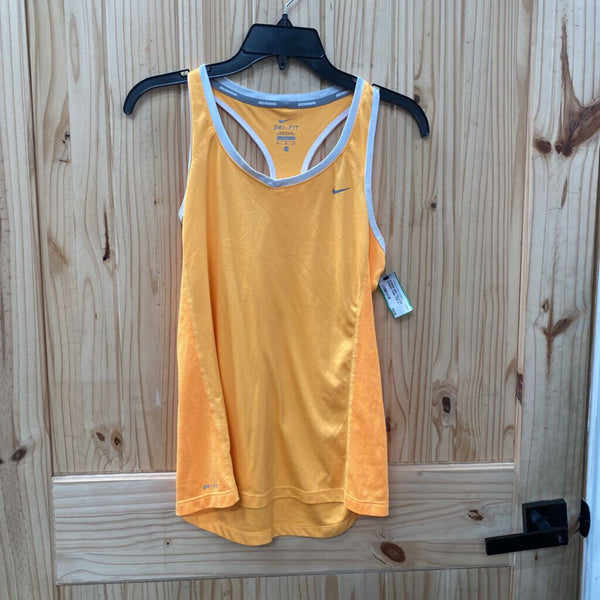 WOMENS NIKE YELLOW RUNNING TANK TOP S