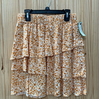 GIRLS COPPER KEY TANGERINE/IVORY FLORAL SKIRT L 12 NWT