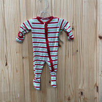 GIRLS KICKEE PANTS SLEEPER RED/WHITE/GREEN NEWBORN