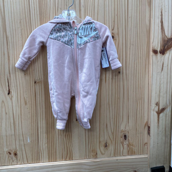 GIRLS NIKE PINK/LEOPARD ROMPER 3M