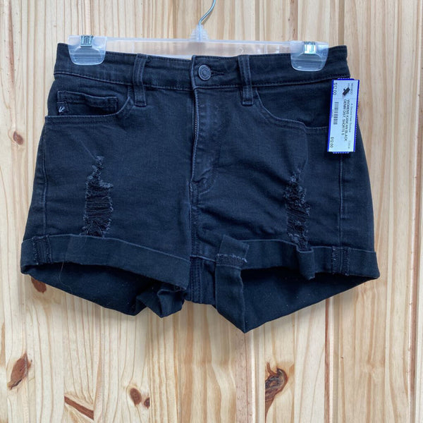 WOMENS KANCAN BLACK DENIM DIST. SHORTS 5