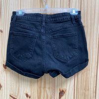 WOMENS KANCAN BLACK DENIM DIST. SHORTS 5