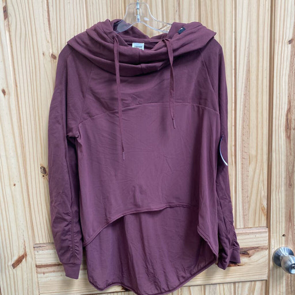 WOMENS GYMSHARK DK MAUVE LS HOODED SHIRT S