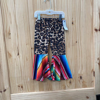 GIRLS LEGGINGS LEOPARD/MULTI COLOR STRIPES XS 3/4?