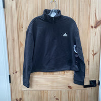 WOMENS ADIDAS CROP TOP SWEATSHIRT BLK/WHITE L